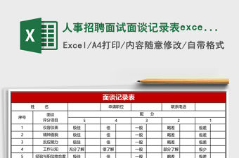 人事招聘面試面談記錄表excel模板表格