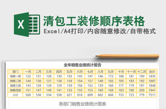 清包工裝修順序表格