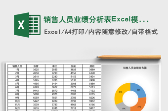 銷售人員業(yè)績分析表Excel模板
