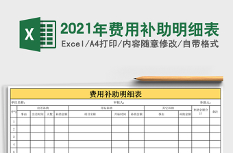 2021年費(fèi)用補(bǔ)助明細(xì)表
