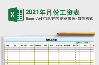 2021年月份工資表