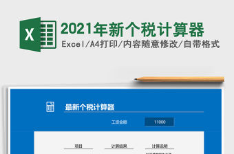 2021年新個稅計算器