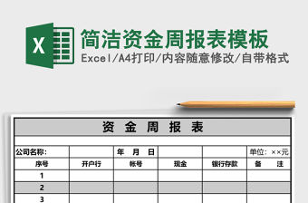 簡潔資金周報表模板