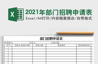 2021年部門招聘申請表