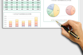 藍色上半年銷售業(yè)績分析報表Excel模板