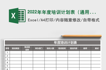 2022年年度培訓(xùn)計劃表（通用）