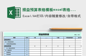 損益預(yù)算表格模板e(cuò)xcel表格模板