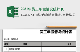 2021年員工年假情況統(tǒng)計表