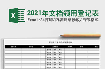 2021年文檔領用登記表