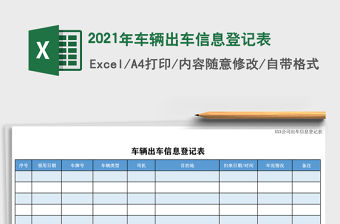 2021年車輛出車信息登記表