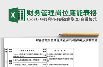 財務(wù)管理崗位廉能表格