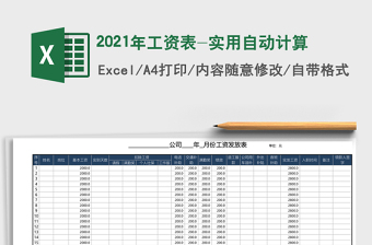 2021年工資表-實(shí)用自動計(jì)算