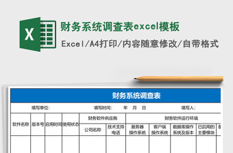 財務系統調查表excel模板