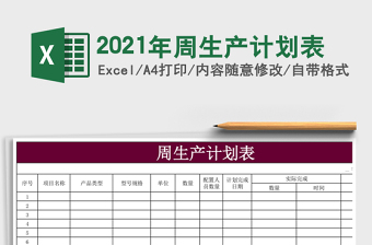 2021年周生產(chǎn)計劃表