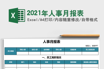 2021年人事月報表