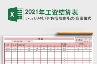 2021年工資結(jié)算表