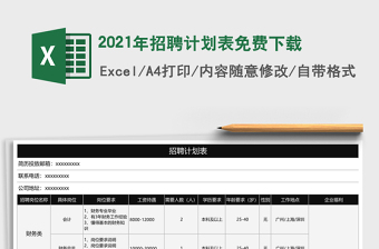 2021年招聘計劃表免費下載
