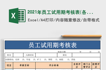 2021年員工試用期考核表(各部門通用)
