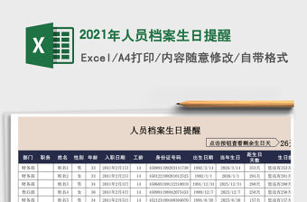 2021年人員檔案生日提醒