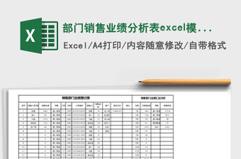 部門銷售業(yè)績(jī)分析表excel模板