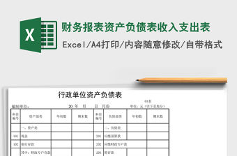 財(cái)務(wù)報(bào)表資產(chǎn)負(fù)債表收入支出表