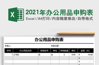 2021年辦公用品申購(gòu)表