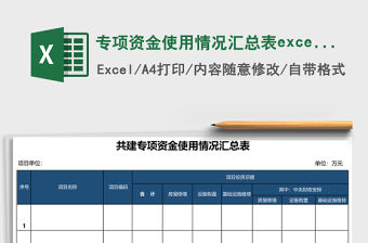 專項資金使用情況匯總表excel模板