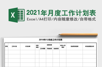 2021年月度工作計(jì)劃表