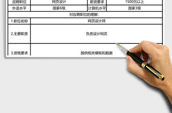 應聘人員登記表Excel模板