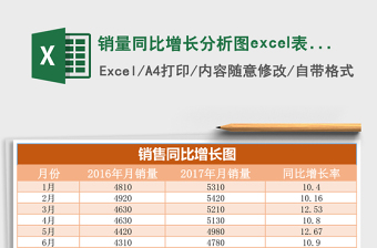 銷量同比增長分析圖excel表格模板
