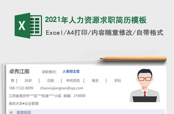 2021年人力資源求職簡歷模板
