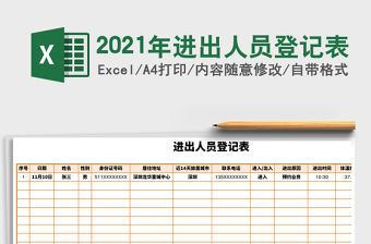 2021年進(jìn)出人員登記表