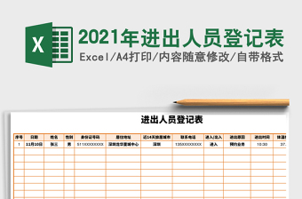 2021年進(jìn)出人員登記表