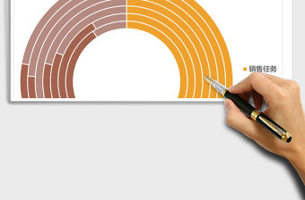 銷售業績完成情況彩虹扇形圖excel表格模板