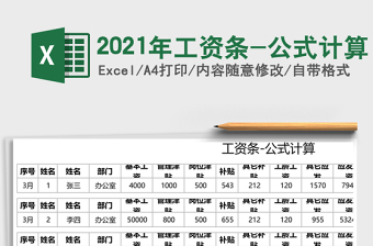 2021年工資條-公式計算