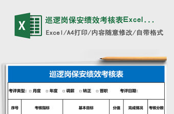 巡邏崗保安績效考核表Excel表格