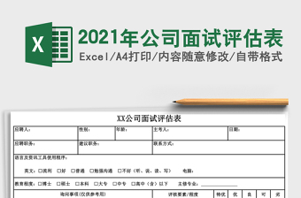 2021年公司面試評估表