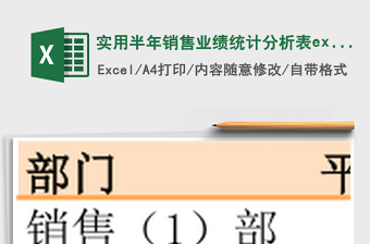 實用半年銷售業(yè)績統(tǒng)計分析表excel模板