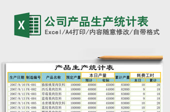 公司產(chǎn)品生產(chǎn)統(tǒng)計表