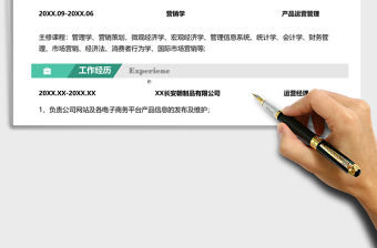 2021年產(chǎn)品運營經(jīng)理求職簡歷