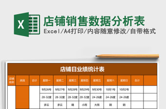 店鋪銷售數據分析表