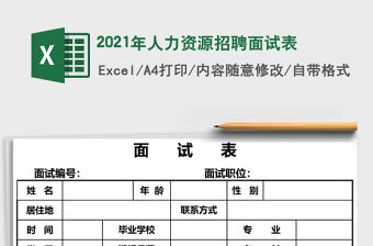 2021年人力資源招聘面試表