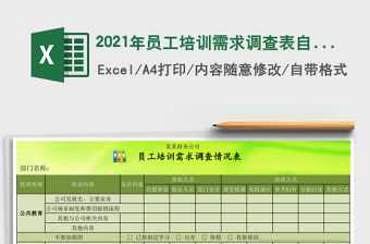 2021年員工培訓(xùn)需求調(diào)查表自帶兩種風(fēng)格
