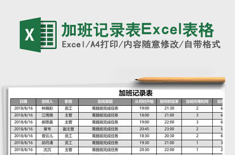 加班記錄表Excel表格