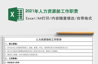 2021年人力資源部工作職責(zé)