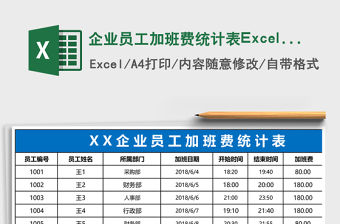 企業員工加班費統計表Excel表格