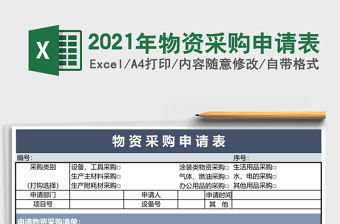 2021年物資采購申請表
