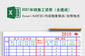 2021年銷售工資表（含提成）