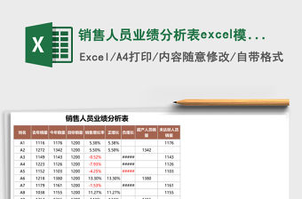 銷售人員業績分析表excel模板表格