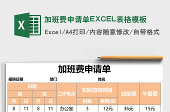 加班費申請單EXCEL表格模板